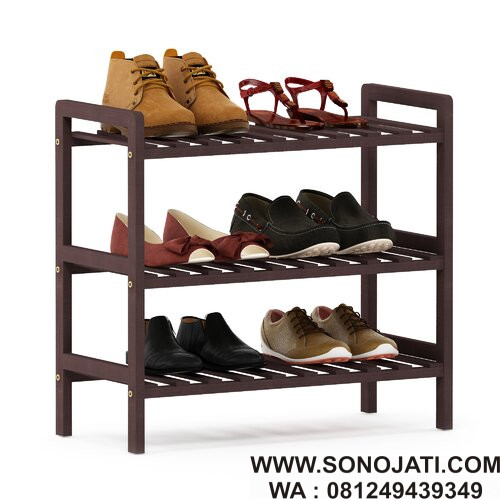  Rak  Sepatu  Minimalis  6 Pasang Shoes Sono Jati Furniture